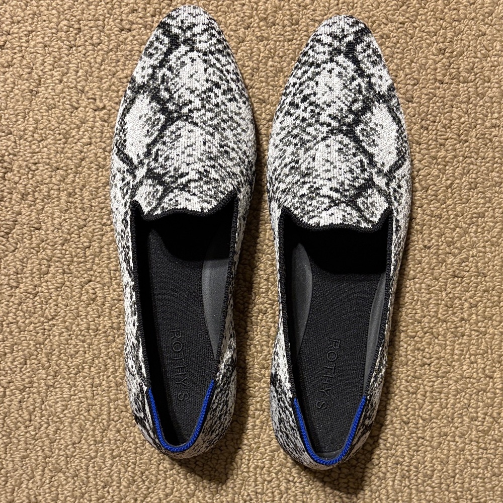 Rothy's Black and White Python Patterned pointed … - image 2